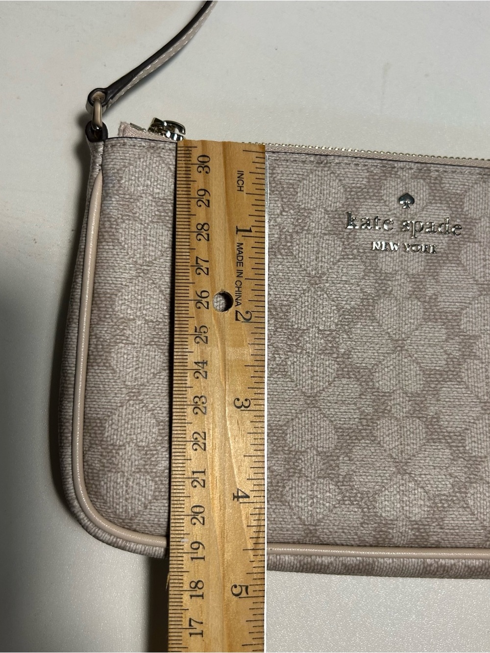 Kate Spade Neutral Floral convertible Wristlet Clutch coated canvas - Picture 8 of 8